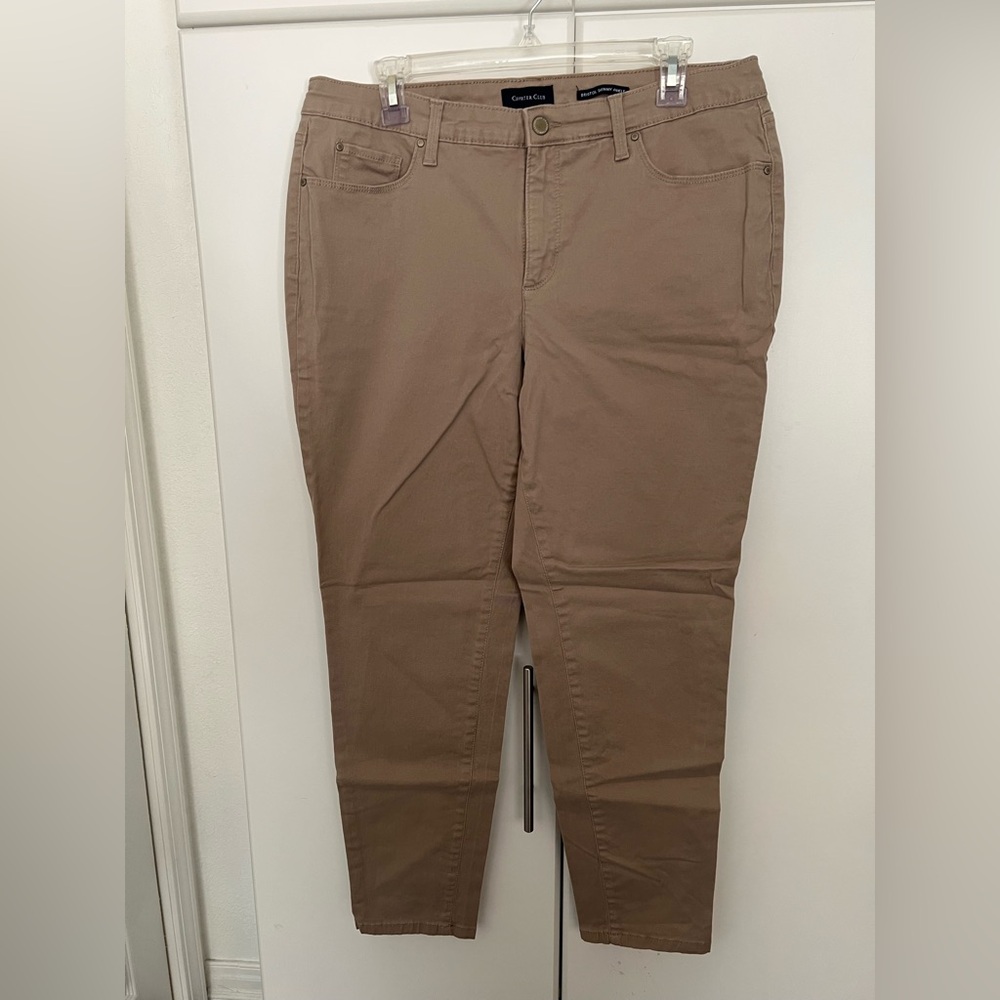 Charter Club Bristol Skinny Ankle Pants in Beige Sz 16